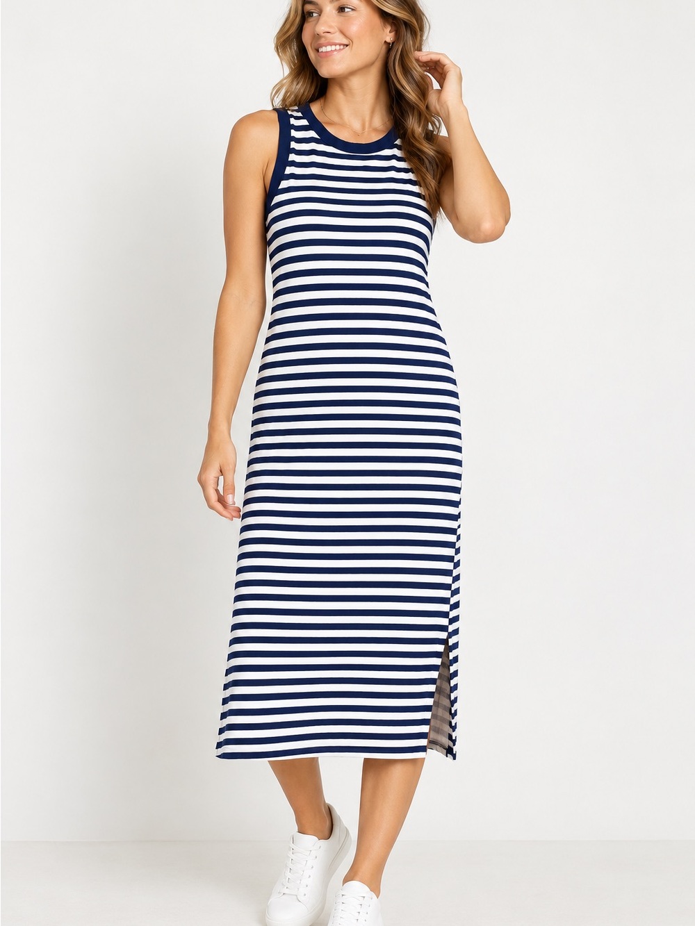 Three Dots sleeveless midi dress